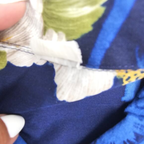 Vintage Blue Hibiscus Hawaiian Aloha Shirt Men's Size L 3504 - Picture 3 of 6